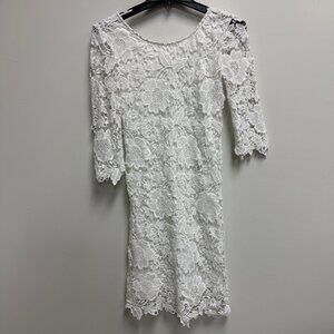 White lace women’s dress tags cut out appears size small